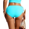 imageCRZ YOGA Womens Bikini Bottoms Full Coverage Mid Rise Bathing Swimsuit Adjustable Ruched Side Tie Swim BriefsTurquoise