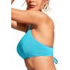 imageCRZ YOGA Womens Bikini Top Lace Up V Neck Swimsuits Crisscross Bathing Suit Swim Sports Bra PaddedTurquoise