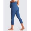 imageCRZ YOGA Womens Butterluxe Maternity Capris Leggings 21quot  Crop Pants Over The Belly Workout Active Yoga Pregnancy SoftPitch Blue