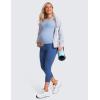 imageCRZ YOGA Womens Butterluxe Maternity Capris Leggings 21quot  Crop Pants Over The Belly Workout Active Yoga Pregnancy SoftPitch Blue
