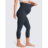 imageCRZ YOGA Womens Butterluxe Maternity Capris Leggings 21quot  Crop Pants Over The Belly Workout Active Yoga Pregnancy SoftTrue Navy