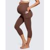 imageCRZ YOGA Womens Butterluxe Maternity Capris Leggings with Pockets 21quot  Workout Active Yoga Soft Over The Belly Crop PantsCoffee Brown