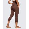imageCRZ YOGA Womens Butterluxe Maternity Capris Leggings with Pockets 21quot  Workout Active Yoga Soft Over The Belly Crop PantsCoffee Brown