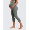 imageCRZ YOGA Womens Butterluxe Maternity Capris Leggings with Pockets 21quot  Workout Active Yoga Soft Over The Belly Crop PantsGrey Sage