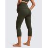 imageCRZ YOGA Womens Butterluxe Maternity Capris Leggings with Pockets 21quot  Workout Active Yoga Soft Over The Belly Crop PantsOlive Green