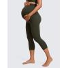 imageCRZ YOGA Womens Butterluxe Maternity Capris Leggings with Pockets 21quot  Workout Active Yoga Soft Over The Belly Crop PantsOlive Green