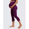 imageCRZ YOGA Womens Butterluxe Maternity Capris Leggings with Pockets 21quot  Workout Active Yoga Soft Over The Belly Crop PantsPlum Magenta