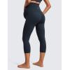 imageCRZ YOGA Womens Butterluxe Maternity Capris Leggings with Pockets 21quot  Workout Active Yoga Soft Over The Belly Crop PantsTrue Navy