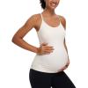 imageCRZ YOGA Butterluxe Y Back Maternity Tank Tops for Women Ruched Pregnancy Basic Camisole Sleeveless Athletic Yoga ShirtsWhite Apricot