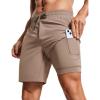 imageCRZ YOGA Mens 2 in 1 Running Shorts with Liner  7 Quick Dry for Workout Sports Athletic with PocketsMineral Brown