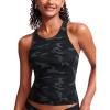 imageCRZ YOGA Racerback Tankini Tops for Women High Neck Modest Bathing Swim Suits Sporty Tank Only No BottomJungle Camouflage Gray