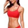 imageCRZ YOGA Womens Bikini Top Lace Up V Neck Swimsuits Crisscross Bathing Suit Swim Sports Bra PaddedDark Red