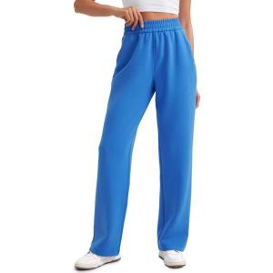 imageCRZ YOGA SoftAura Wide Leg Sweatpants Women 29quot31quot Modal High Waisted Lounge Travel Casual Sweat Pants with PocketsSparkle Blue