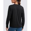 imageCRZ YOGA Womens Long Sleeve Tops High Crew Neck Casual Fall Shirts Basic Quick Dry Workout Athletic TShirtBlack