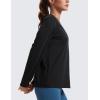 imageCRZ YOGA Womens Long Sleeve Tops High Crew Neck Casual Fall Shirts Basic Quick Dry Workout Athletic TShirtBlack