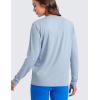 imageCRZ YOGA Womens Long Sleeve Tops High Crew Neck Casual Fall Shirts Basic Quick Dry Workout Athletic TShirtCambric Blue