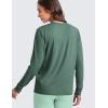 imageCRZ YOGA Womens Long Sleeve Tops High Crew Neck Casual Fall Shirts Basic Quick Dry Workout Athletic TShirtGraphite Green