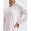 imageCRZ YOGA Womens Long Sleeve Tops High Crew Neck Casual Fall Shirts Basic Quick Dry Workout Athletic TShirtMilky White