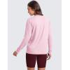 imageCRZ YOGA Womens Long Sleeve Tops High Crew Neck Casual Fall Shirts Basic Quick Dry Workout Athletic TShirtPink Peony