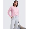 imageCRZ YOGA Womens Long Sleeve Tops High Crew Neck Casual Fall Shirts Basic Quick Dry Workout Athletic TShirtPink Peony