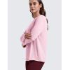 imageCRZ YOGA Womens Long Sleeve Tops High Crew Neck Casual Fall Shirts Basic Quick Dry Workout Athletic TShirtPink Peony