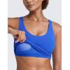 imageCRZ YOGA Butterlift Womens Racerack Longline Sports Bra  U Neck Yoga Padded Tank Pilates Workout Crop Top with Built in PadsRoyal