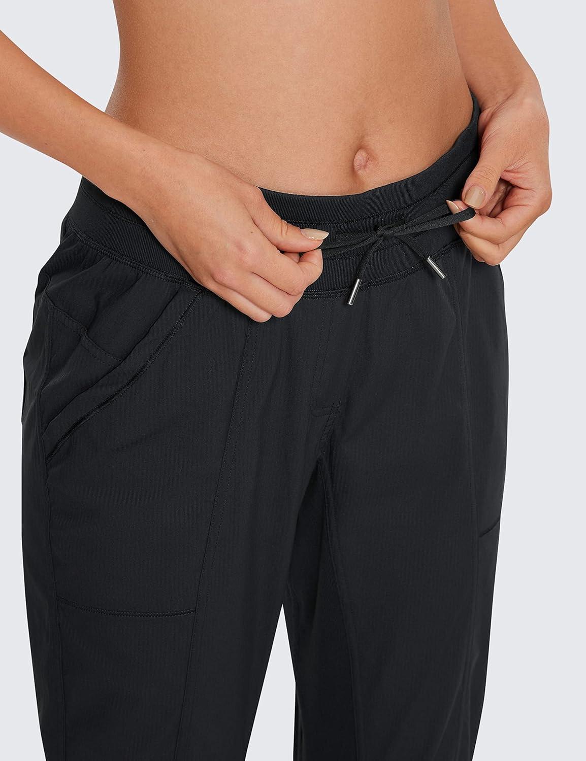 imageCRZ YOGA Womens Casual 78 Pants 25quot Lightweight Workout Outdoor Athletic Track Travel Lounge Joggers PocketsBlack