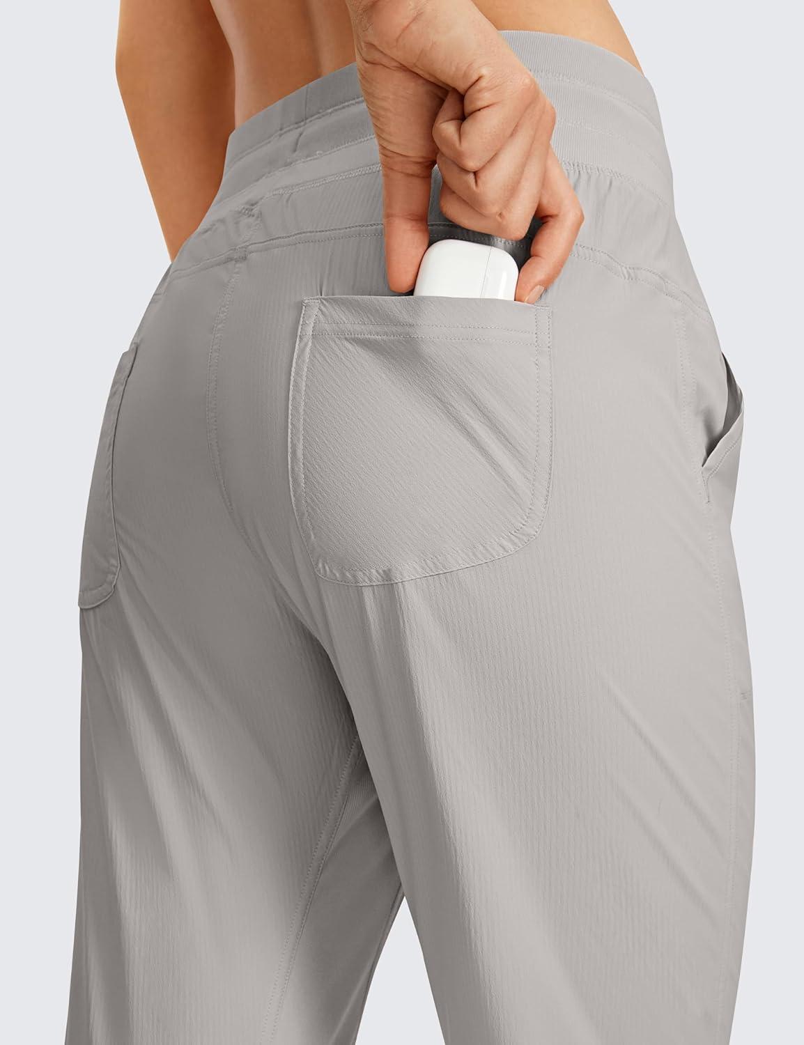imageCRZ YOGA Womens Casual 78 Pants 25quot Lightweight Workout Outdoor Athletic Track Travel Lounge Joggers PocketsDark Chrome