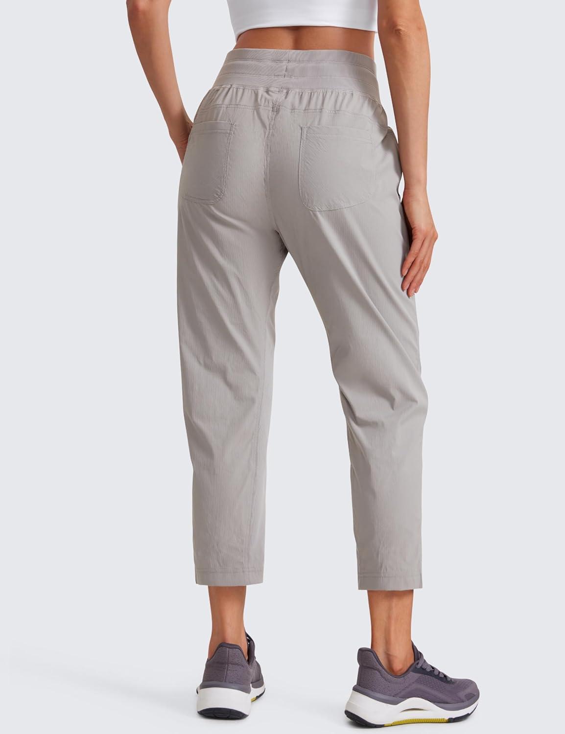 imageCRZ YOGA Womens Casual 78 Pants 25quot Lightweight Workout Outdoor Athletic Track Travel Lounge Joggers PocketsDark Chrome