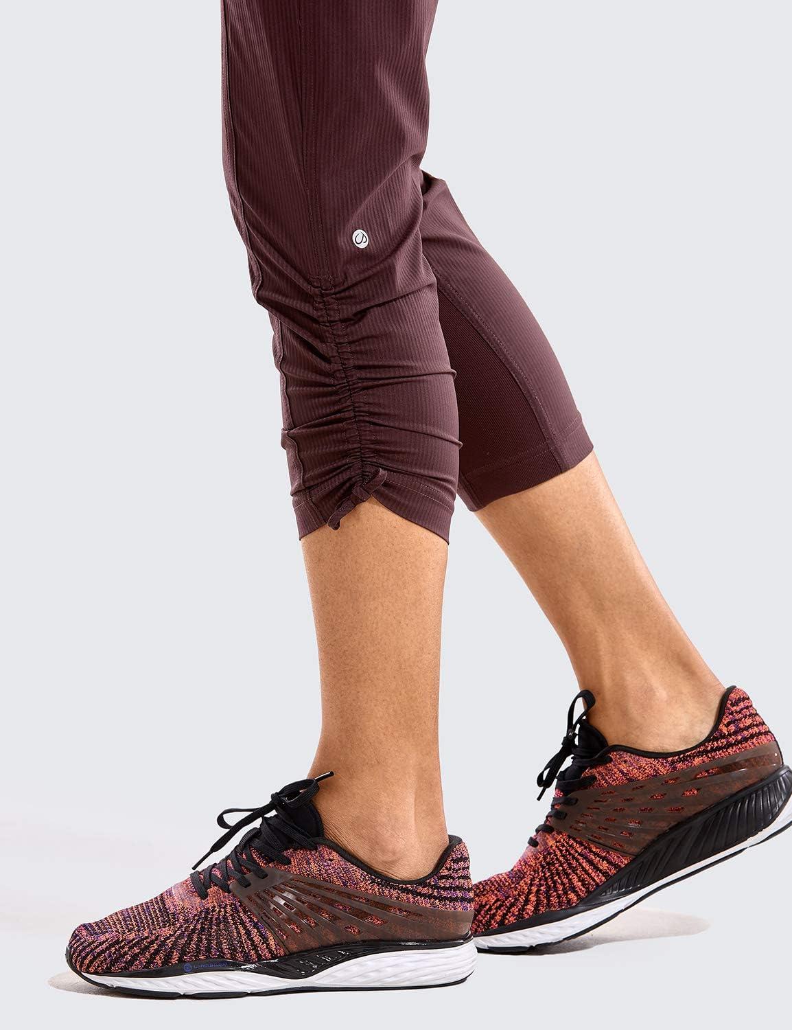 imageCRZ YOGA Womens Casual 78 Pants 25quot Lightweight Workout Outdoor Athletic Track Travel Lounge Joggers PocketsDark Russet