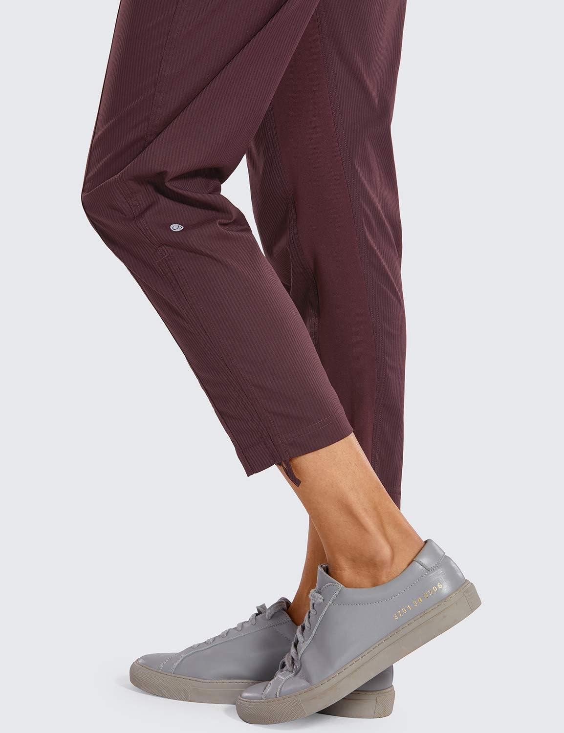 imageCRZ YOGA Womens Casual 78 Pants 25quot Lightweight Workout Outdoor Athletic Track Travel Lounge Joggers PocketsDark Russet