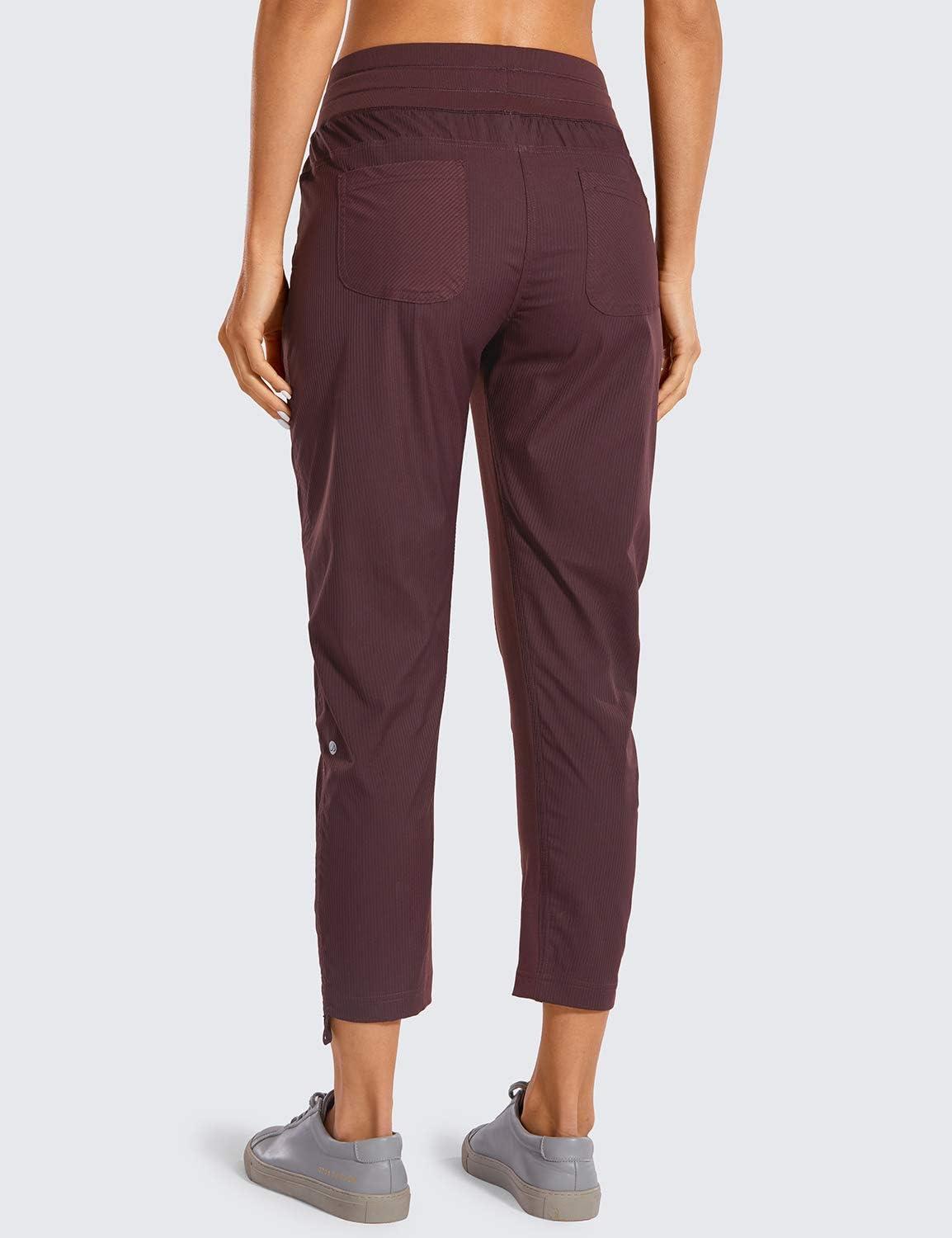 imageCRZ YOGA Womens Casual 78 Pants 25quot Lightweight Workout Outdoor Athletic Track Travel Lounge Joggers PocketsDark Russet