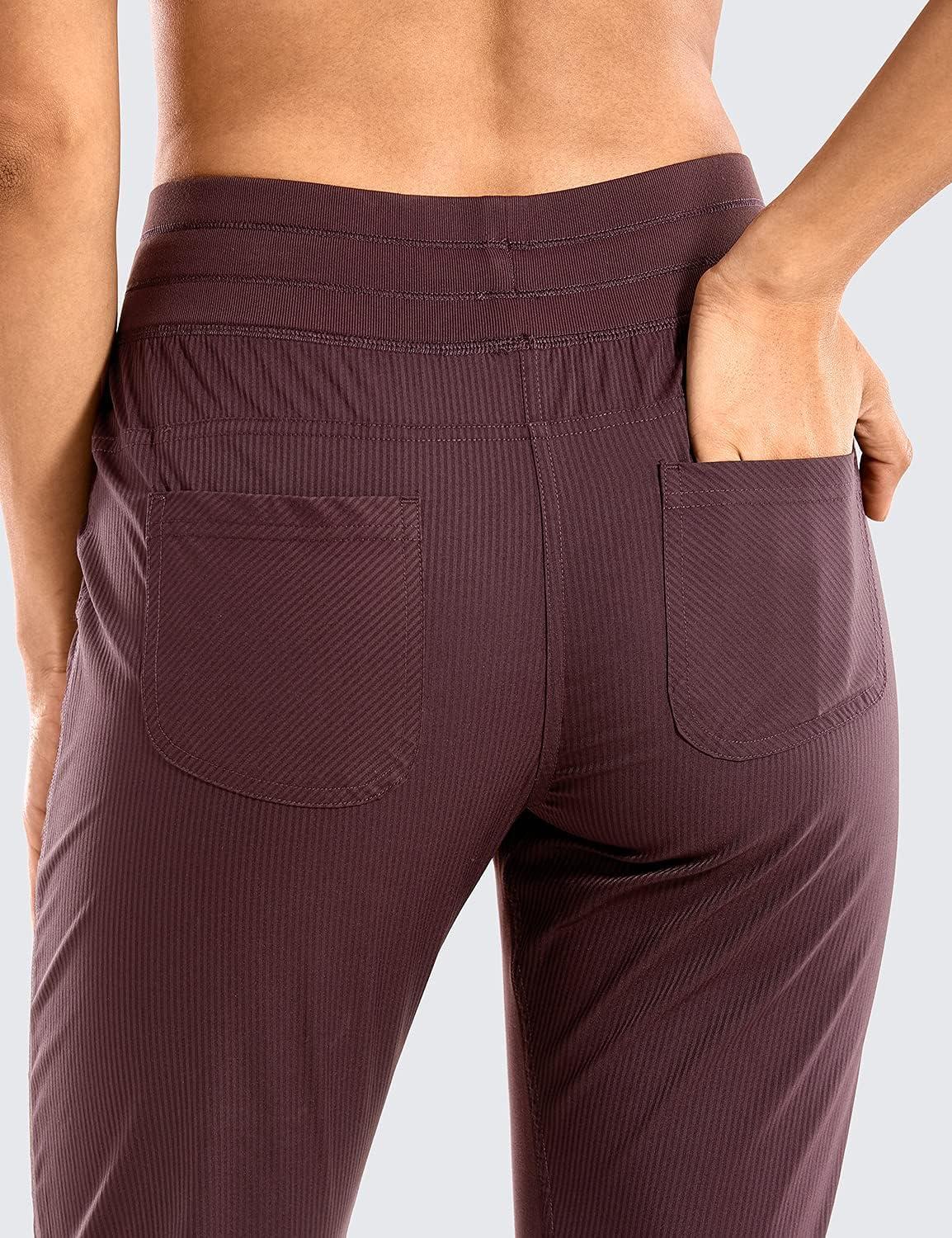 imageCRZ YOGA Womens Casual 78 Pants 25quot Lightweight Workout Outdoor Athletic Track Travel Lounge Joggers PocketsDark Russet