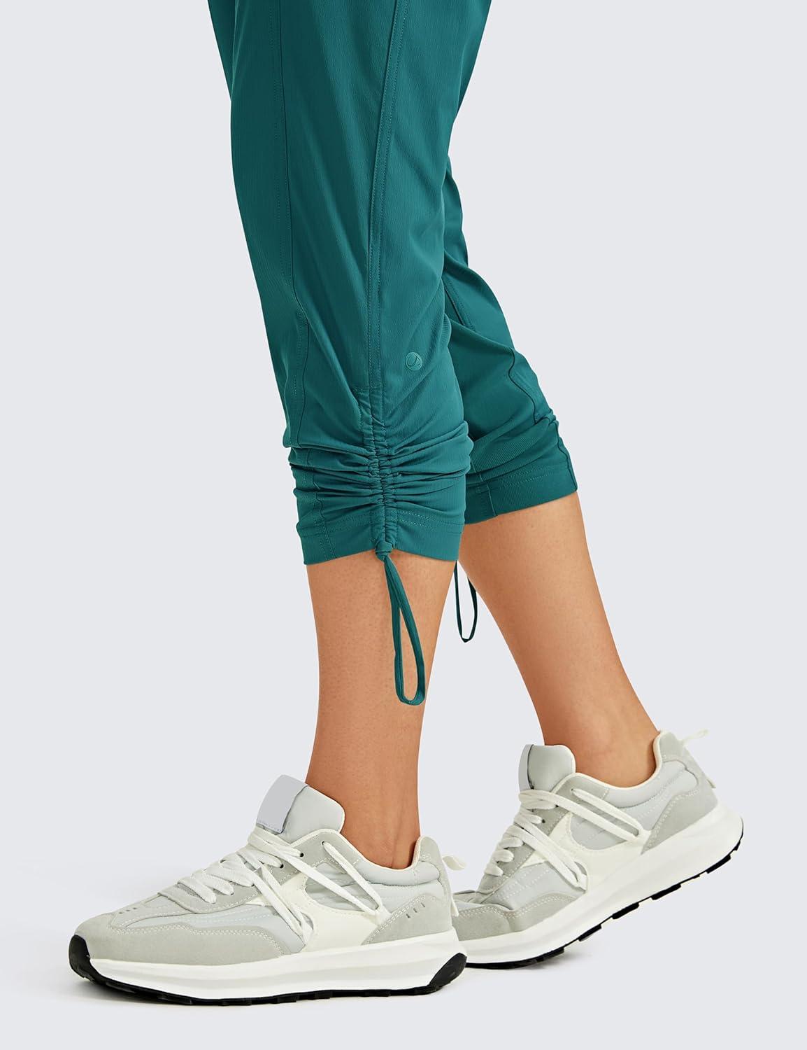 imageCRZ YOGA Womens Casual 78 Pants 25quot Lightweight Workout Outdoor Athletic Track Travel Lounge Joggers PocketsGreen Jade