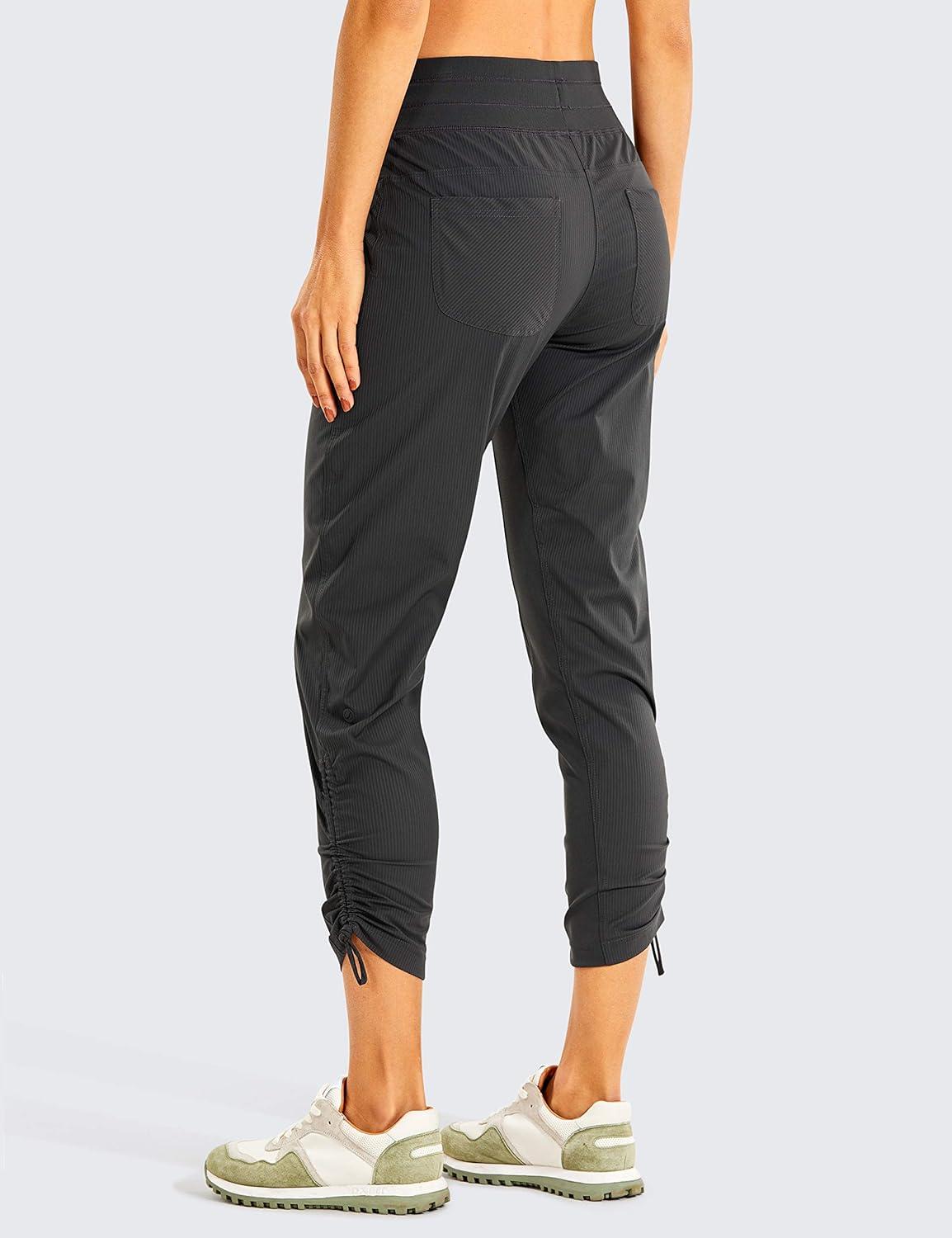imageCRZ YOGA Womens Casual 78 Pants 25quot Lightweight Workout Outdoor Athletic Track Travel Lounge Joggers PocketsInk Gray
