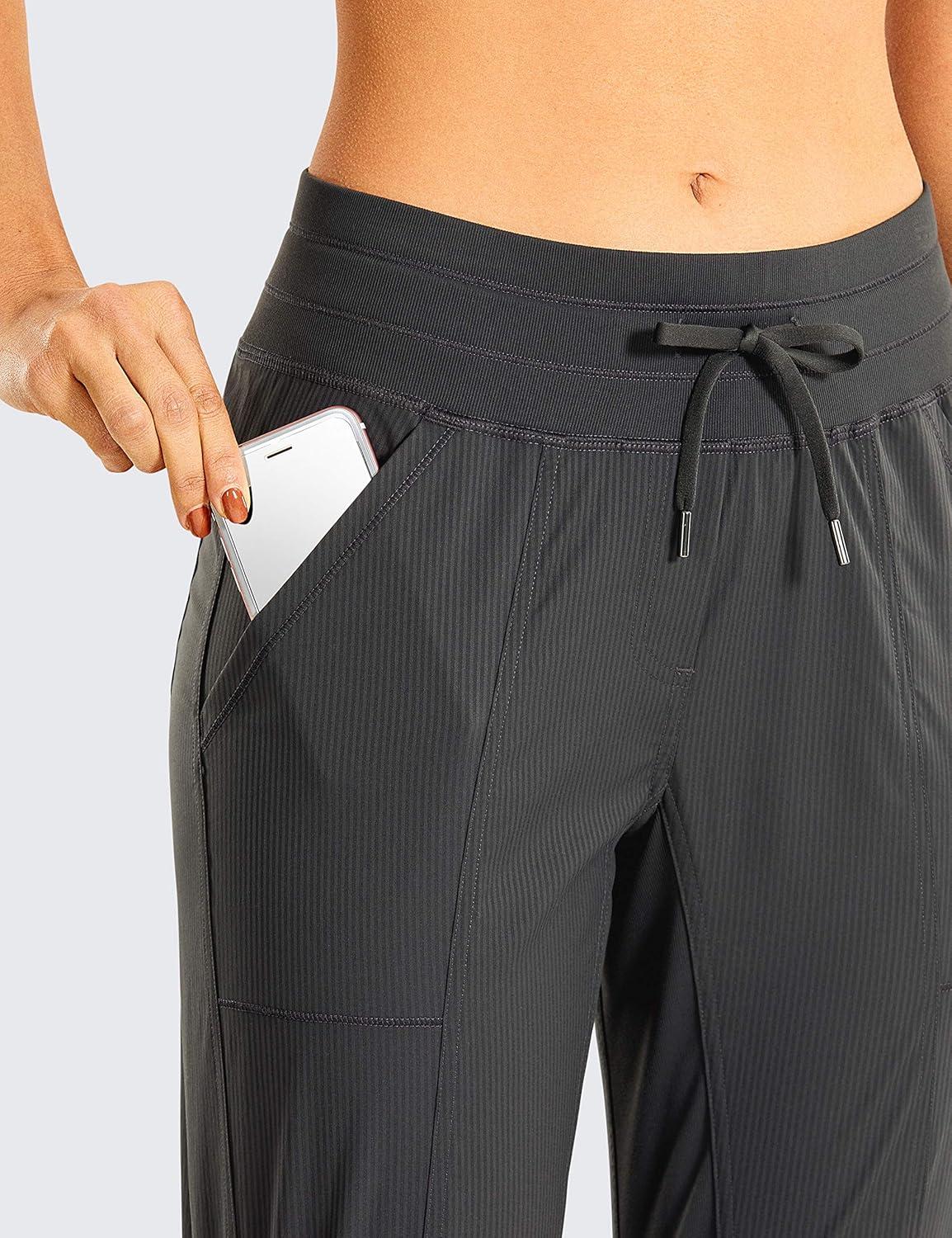 imageCRZ YOGA Womens Casual 78 Pants 25quot Lightweight Workout Outdoor Athletic Track Travel Lounge Joggers PocketsInk Gray