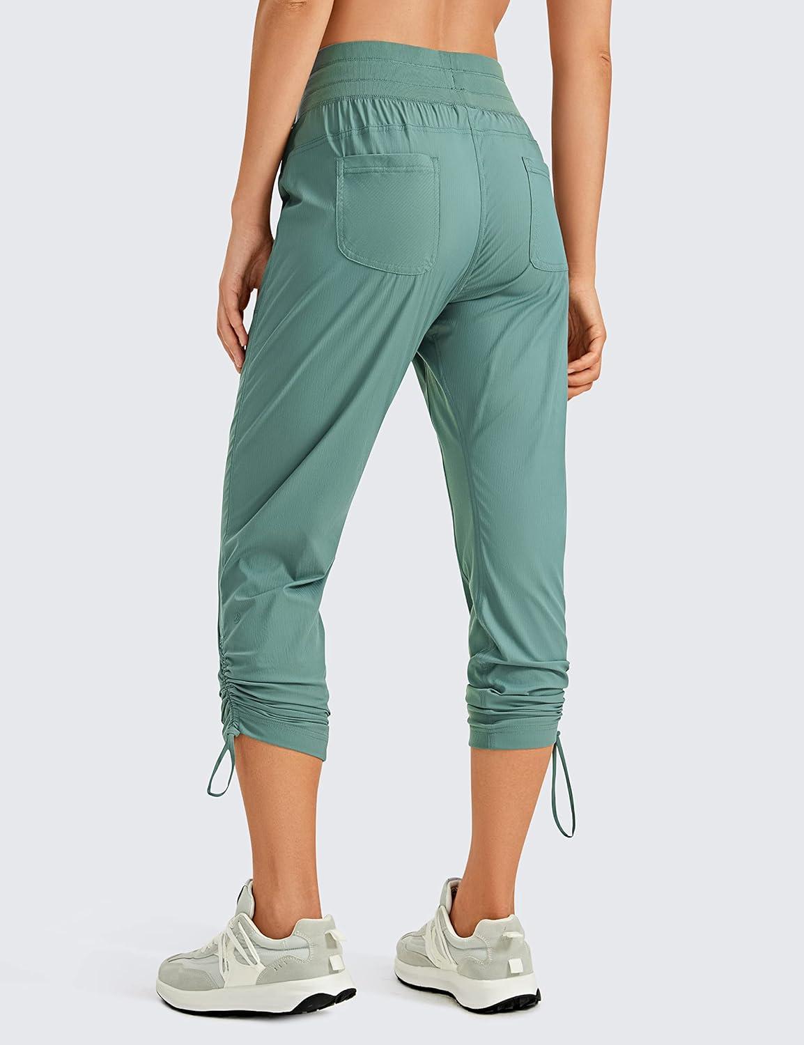 imageCRZ YOGA Womens Casual 78 Pants 25quot Lightweight Workout Outdoor Athletic Track Travel Lounge Joggers PocketsJuniper