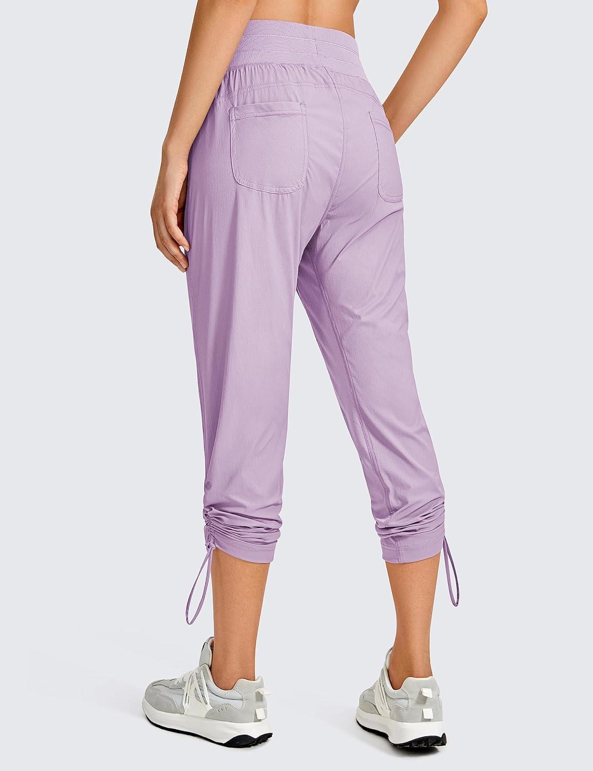 imageCRZ YOGA Womens Casual 78 Pants 25quot Lightweight Workout Outdoor Athletic Track Travel Lounge Joggers PocketsLilac