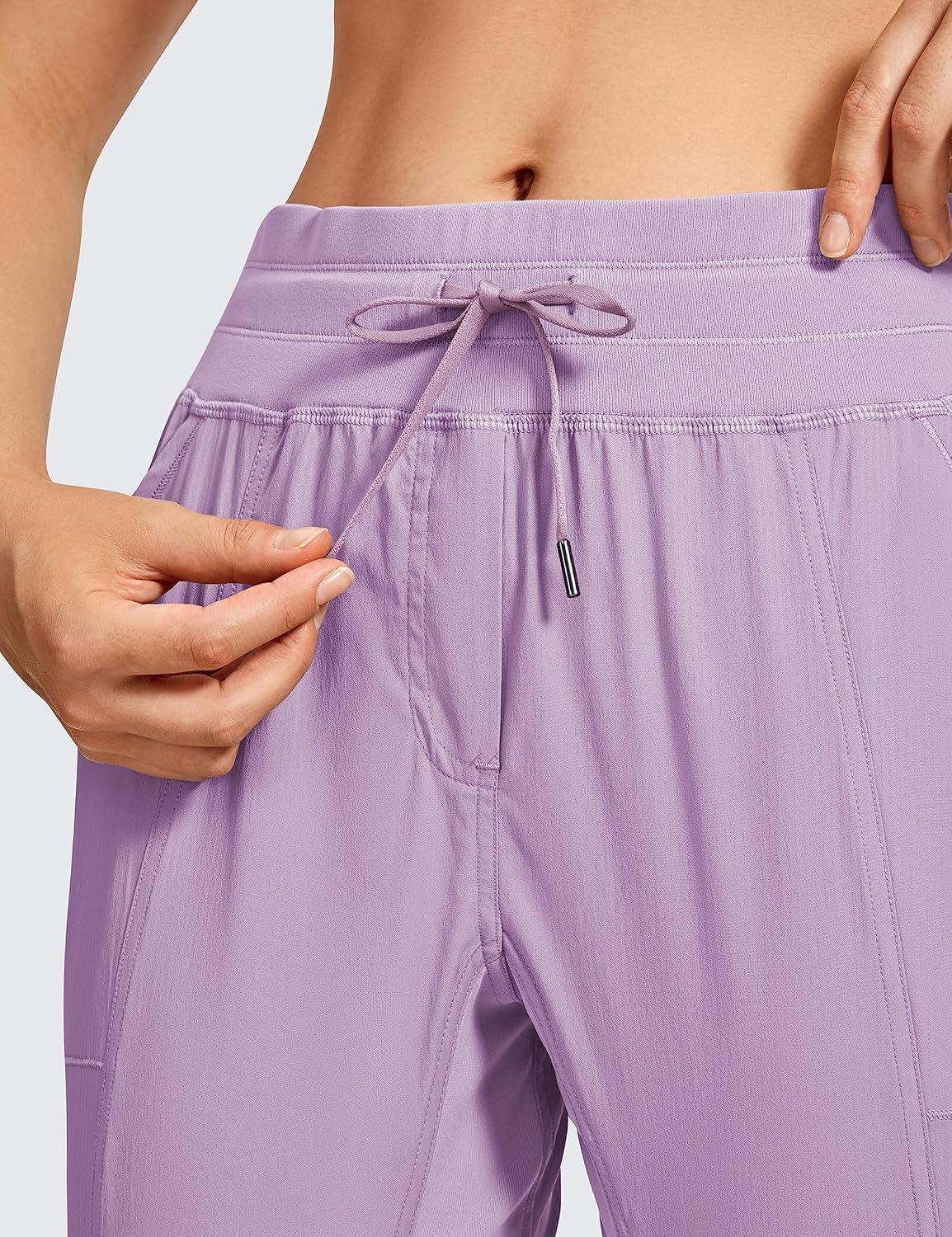 imageCRZ YOGA Womens Casual 78 Pants 25quot Lightweight Workout Outdoor Athletic Track Travel Lounge Joggers PocketsLilac