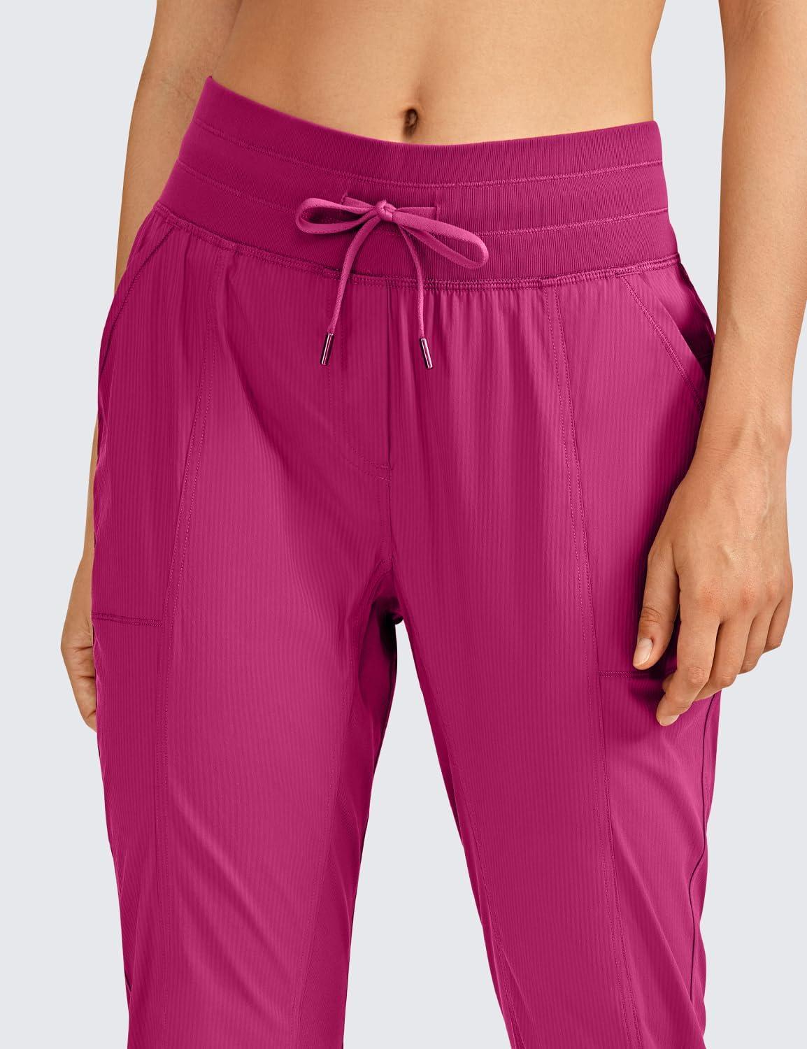 imageCRZ YOGA Womens Casual 78 Pants 25quot Lightweight Workout Outdoor Athletic Track Travel Lounge Joggers PocketsMagenta Purple