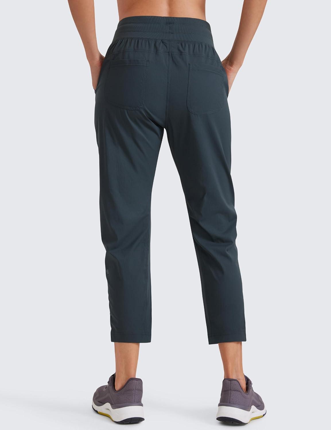 imageCRZ YOGA Womens Casual 78 Pants 25quot Lightweight Workout Outdoor Athletic Track Travel Lounge Joggers PocketsMelanite