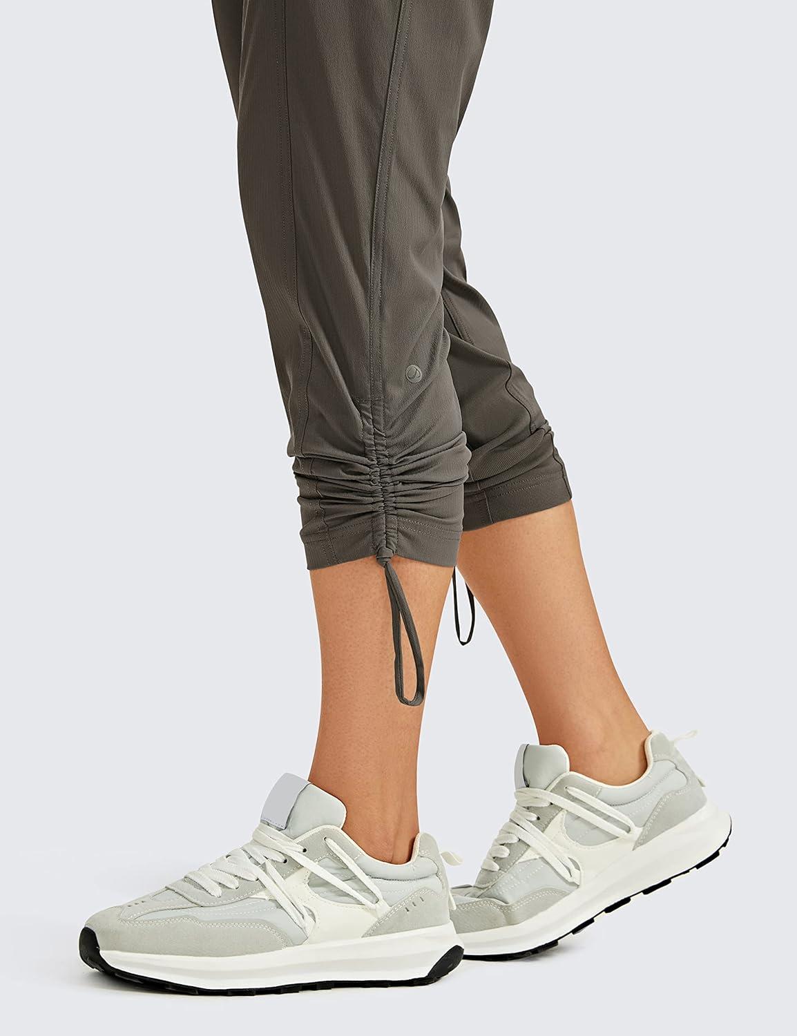 imageCRZ YOGA Womens Casual 78 Pants 25quot Lightweight Workout Outdoor Athletic Track Travel Lounge Joggers PocketsMountain Green