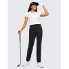 imageCRZ YOGA 4Way Stretch Full Length Golf Pants for Women Tall 31quot  Travel Sweatpants Workout Trousers with PocketsBlack
