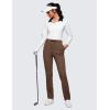 imageCRZ YOGA 4Way Stretch Full Length Golf Pants for Women Tall 31quot  Travel Sweatpants Workout Trousers with PocketsCoffee Brown