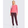 imageCRZ YOGA 4Way Stretch Full Length Golf Pants for Women Tall 31quot  Travel Sweatpants Workout Trousers with PocketsDark Russet