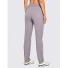 imageCRZ YOGA 4Way Stretch Full Length Golf Pants for Women Tall 31quot  Travel Sweatpants Workout Trousers with PocketsGull Gray