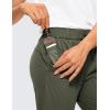 imageCRZ YOGA 4Way Stretch Full Length Golf Pants for Women Tall 31quot  Travel Sweatpants Workout Trousers with PocketsOlive Green