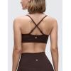 imageCRZ YOGA Butterluxe VNeck Sports Bras for Women  Adjustable Thin Straps Padded Yoga Top Basic Wireless CamisoleHot Fudge Brown