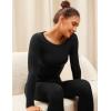 imageCRZ YOGA Soft Thermal Underwear Sets for Women Lightweight Long Johns Base Layer Pajamas Warm Top BottomBlack