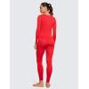 imageCRZ YOGA Soft Thermal Underwear Sets for Women Lightweight Long Johns Base Layer Pajamas Warm Top BottomDeep Red